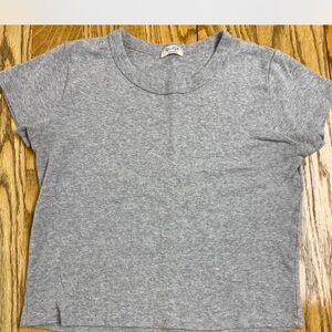 John Galt heather gray baby tee cropped t-shirt
